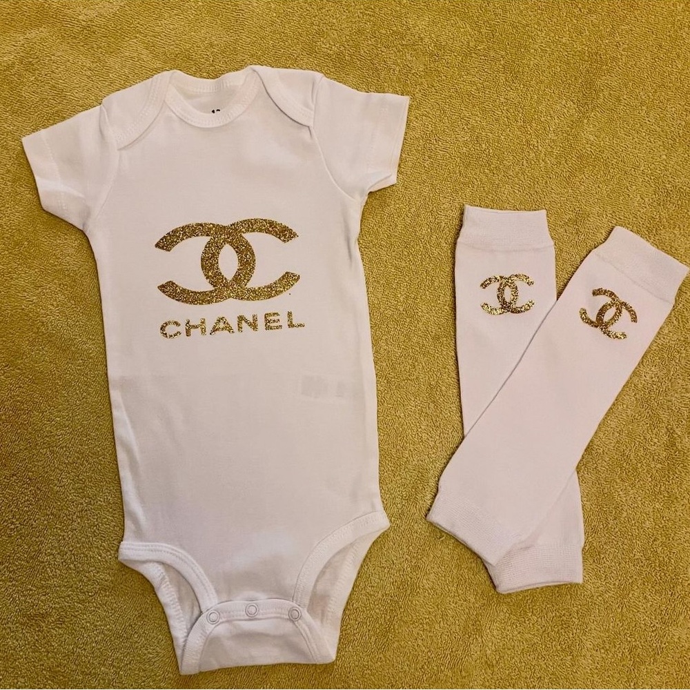 Chanel bodysuit and leg warmers